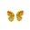 perhonen nappi korvakoru keltainen